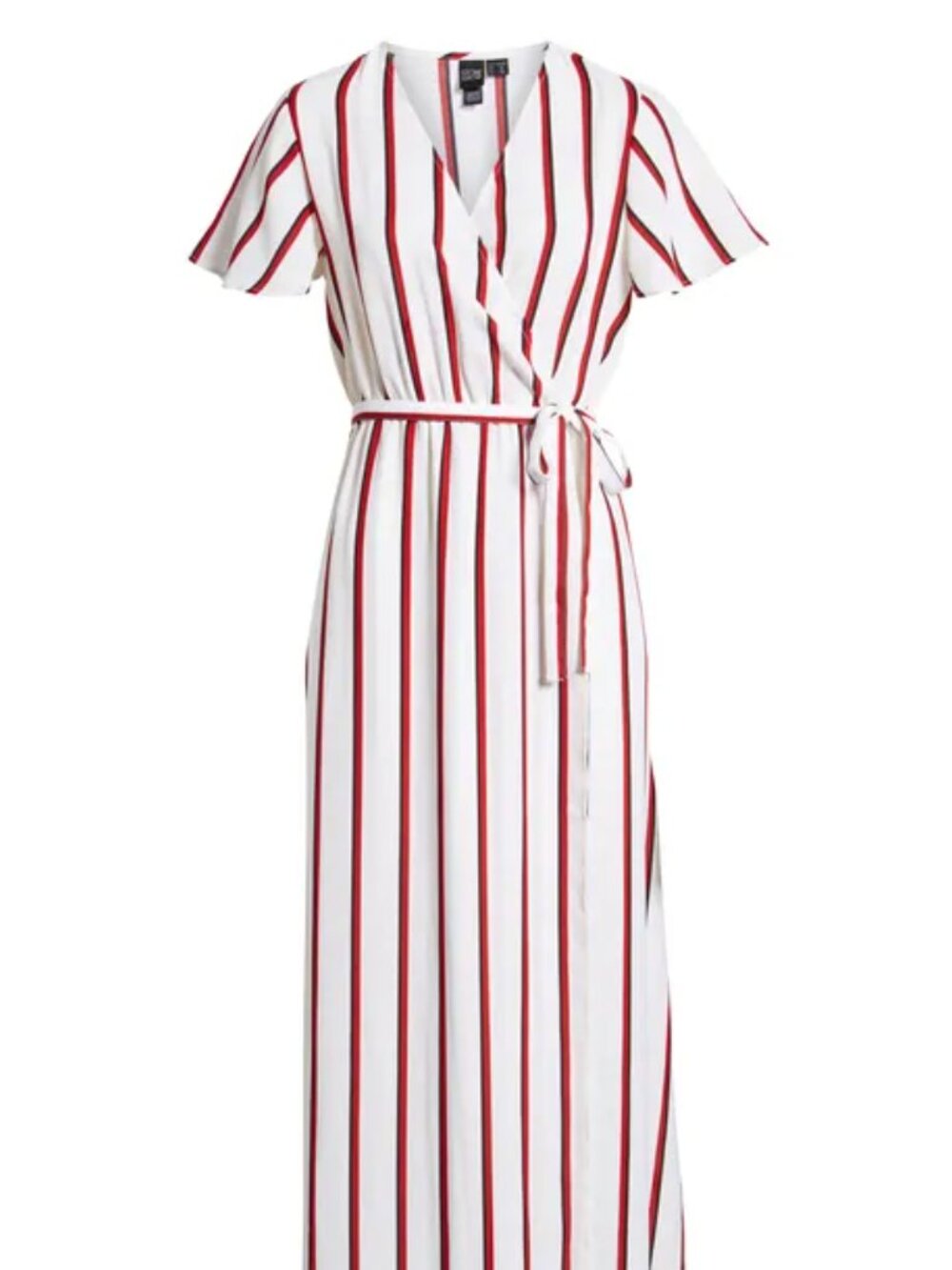 NWT Stone Row EZ Days Striped Wrap Maxi Dress L
